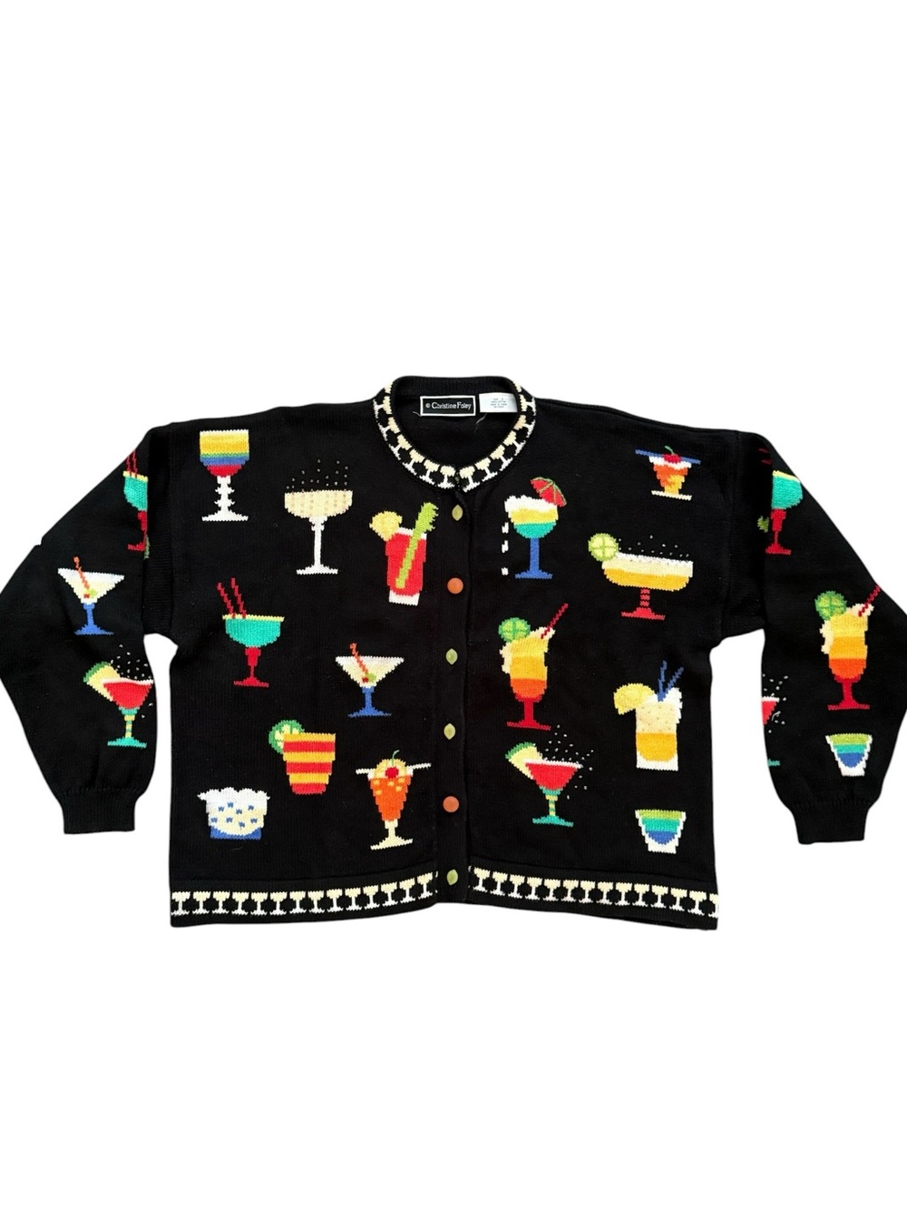 Vintage Christine Foley 90s Cocktail Party Knit Cardigan Sweater